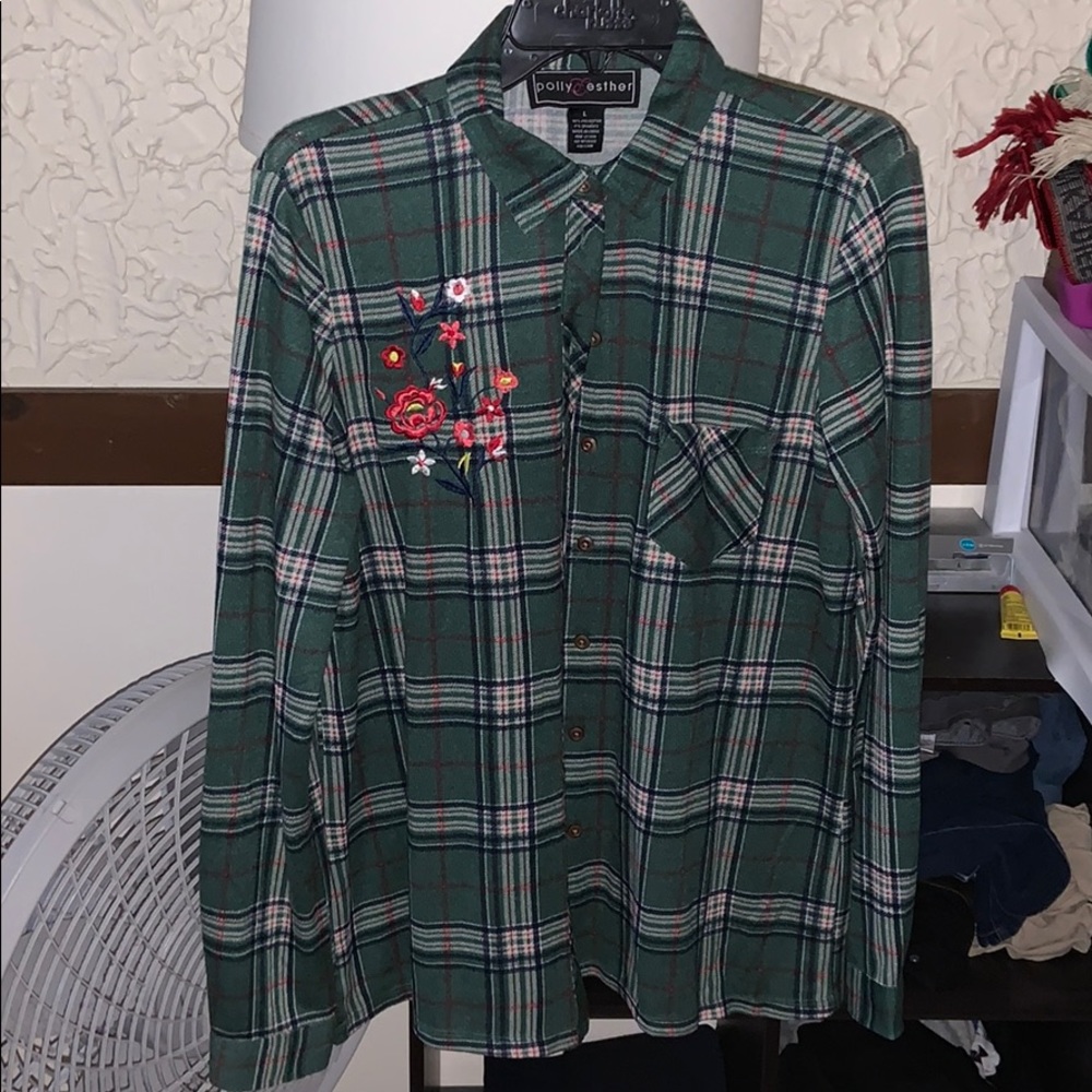 Green flannel shirt